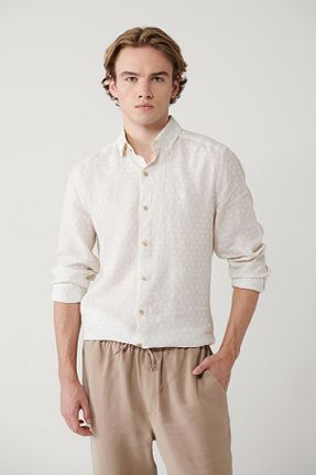 پیراهن بژ مردانه رگولار Avva - کد 818329301