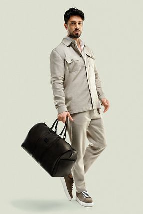 شلوار طوسی مردانه کتان Avva - کد 822488656