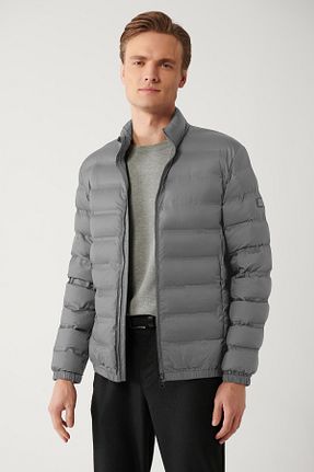 کاپشن طوسی مردانه پلی استر Avva - کد 780365661