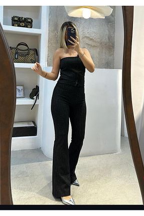 ست بالاتنه و پائین تنه مشکی زنانه فاق بلند SEVİNÇ GÜNGÖR - کد 933719921