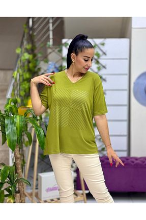 بلوز سبز زنانه طرح دار Punta Otantik - کد 933772104