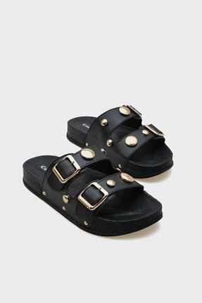 دمپائی مشکی زنانه چرم مصنوعی Capone Outfitters - کد 933770998