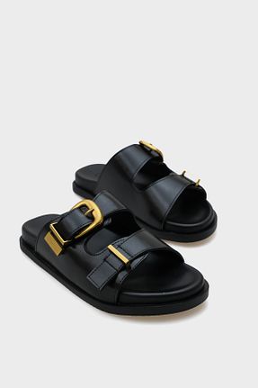 دمپائی مشکی زنانه چرم مصنوعی Capone Outfitters - کد 935550608