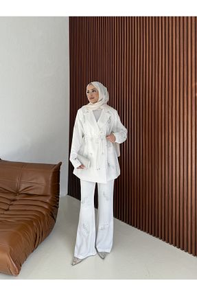 ست بالاتنه و پائین تنه حجاب نباتی زنانه رگولار Melike Tatar - کد 933763173