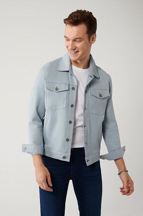 کاپشن آبی مردانه مخلوط پلی استر Avva - کد 817767475