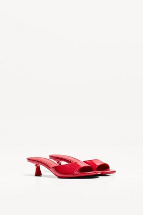 صندل قرمز زنانه پاشنه نازک Bershka - کد 934482132