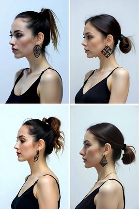 گوشواره جواهر مشکی چرم Angels Passion - کد 933798096