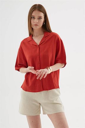پیراهن نارنجی زنانه یقه هفت Fashion Friends - کد 927958217
