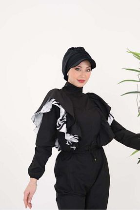 کلاه شنای حجاب مشکی زنانه NS Tasarım Tesettür Mayo - کد 815039794