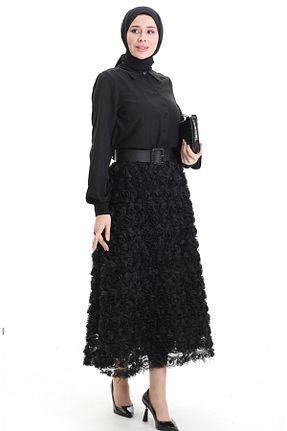 دامن حجاب مشکی زنانه بافتنی sefamerve - کد 933865884