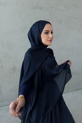 شال سرمه ای زنانه ابریشم Byedauzunlar - کد 933863940