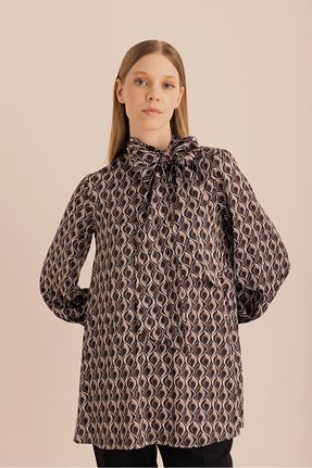 تونیک قهوه ای زنانه بافتنی Aker - کد 933910693