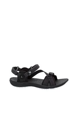 صندل مشکی زنانه پاشنه تخت Jack Wolfskin - کد 286824221