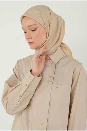 روسری بژ پلی استر HEQA - کد 933901511