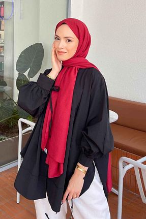 شال زرشکی زنانه پنبه ای lamelif - کد 933899244