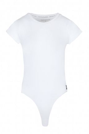 بادی سفید زنانه یقه دوچرخه Calvin Klein - کد 334541862