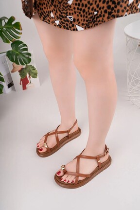 صندل قهوه ای زنانه پاشنه کوتاه (1 - 4 سانتی متر) KAOF SHOES - کد 933888409