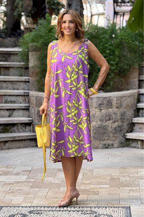 لباس بنفش زنانه بافتنی Nevin Kaya Moda - کد 933962431