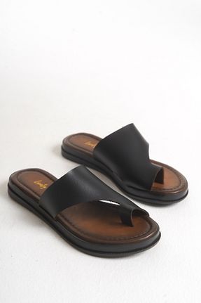 دمپائی مشکی زنانه چرم مصنوعی Lively Stylish - کد 933965165