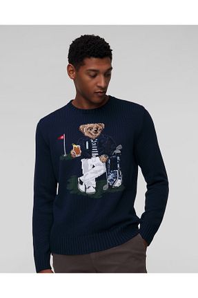 پلیور سرمه ای مردانه چاپی Ralph Lauren - کد 887520733