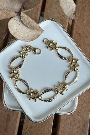 دستبند استیل (فولاد) طلائی زنانه استیل (فولاد) AURA ATELIER - کد 933975367