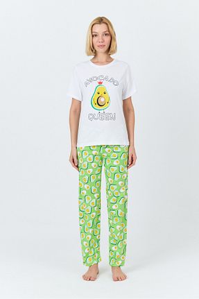 ست لباس راحتی سبز زنانه چاپی macharel jeans - کد 933979417