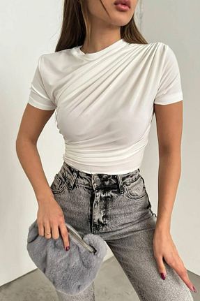 بلوز سفید زنانه ساده Cockatoo - کد 933976920