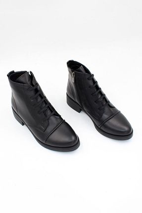 بوت / نیم بوت مشکی زنانه چرم خالص ENDİCAN - کد 778379636