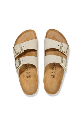 دمپائی بژ زنانه چرم مصنوعی Birkenstock - کد 816682705