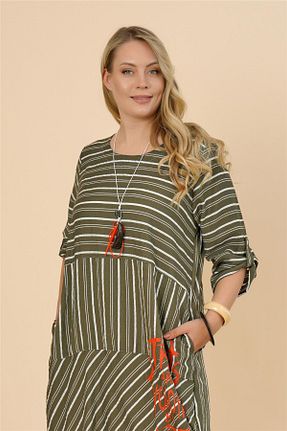 لباس سایز بزرگ خاکی زنانه Polyamid Zedd+ Plus - کد 933985518