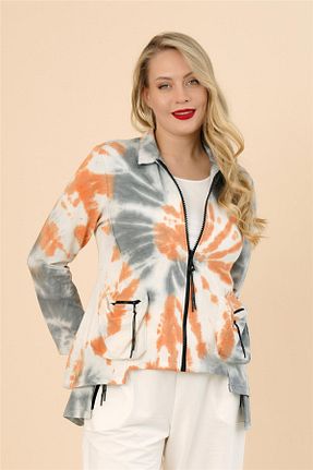 کت سایز بزرگ نارنجی زنانه ویسکون Zedd+ Plus - کد 933985175