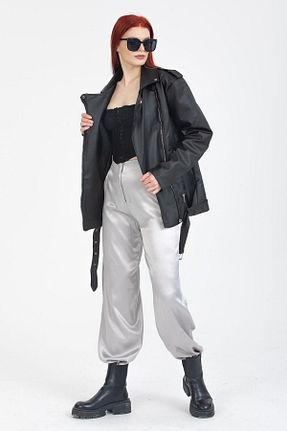 کت مشکی زنانه اورسایز İLKCET MODA - کد 659141028