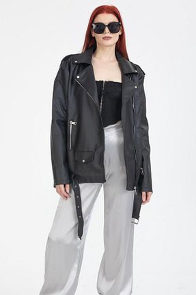 کت مشکی زنانه اورسایز İLKCET MODA - کد 659141028