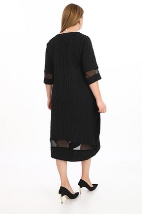 لباس سایز بزرگ مشکی زنانه پلی استر Zedd+ Plus - کد 933985454
