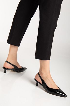 کفش پاشنه بلند کلاسیک مشکی زنانه چرم مصنوعی SUİNS SHOES - کد 933984336