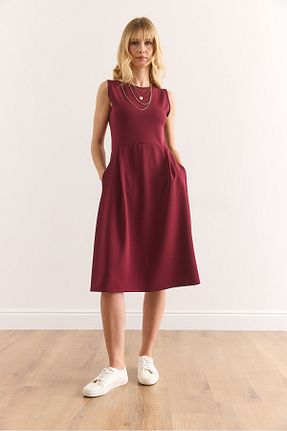 لباس زرشکی زنانه بافتنی Olalook - کد 934008805