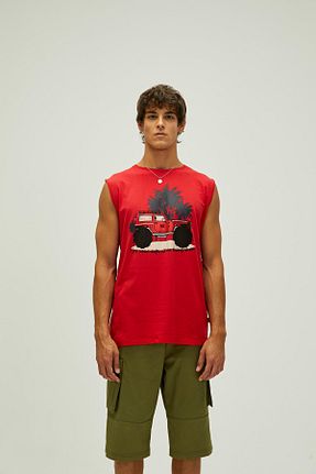 رکابی اسپرت قرمز مردانه پارچه Bad Bear - کد 698873502