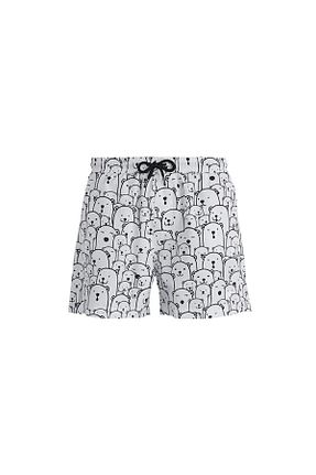 شلوارک ساحلی سفید مردانه پلی استر Bad Bear - کد 97481781