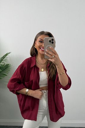 ست بالاتنه و پائین تنه زرشکی زنانه بافتنی bysedaortac - کد 934984006