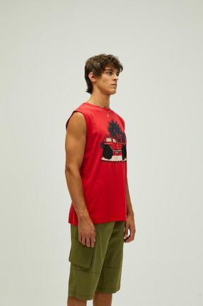 رکابی اسپرت قرمز مردانه پارچه Bad Bear - کد 698873502