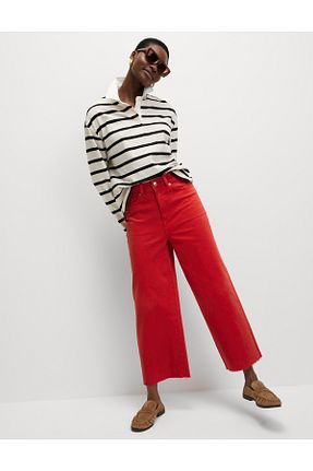 شلوار قرمز زنانه پنبه ای Marks & Spencer - کد 934040000
