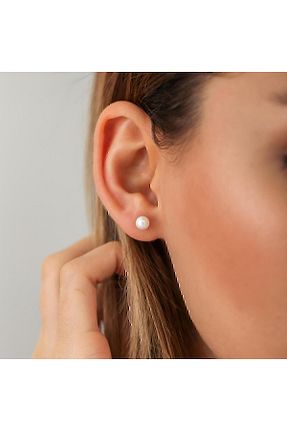 گوشواره طلا سفید زنانه 14 عیار Altınbaş - کد 356048478