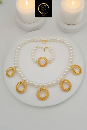 گردنبند جواهر زرد زنانه روکش طلا xtaki - کد 934033738