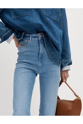 شلوار جین آبی زنانه فاق بلند Marks & Spencer - کد 934049097