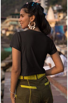 بلوز مشکی زنانه چاپی Fuddy Moda - کد 934060298
