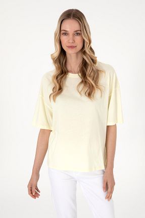 تیشرت زرد زنانه اورسایز U.S. Polo Assn. - کد 932924359