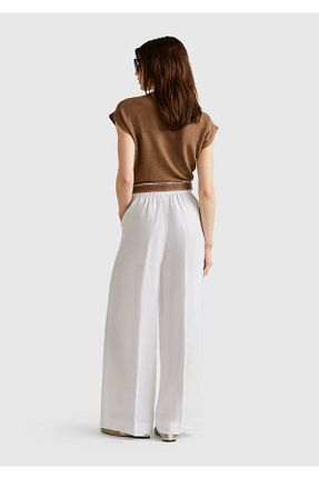 شلوار سفید زنانه پاچه کش دار United Colors of Benetton - کد 934087300