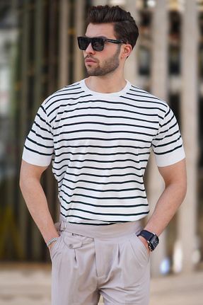 تیشرت سفید مردانه رگولار Madmext - کد 834648384