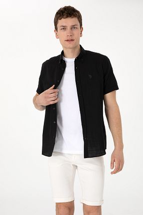 پیراهن مشکی مردانه یقه پیراهنی U.S. Polo Assn. - کد 934098876