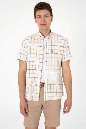 پیراهن زرد مردانه یقه دکمه دار U.S. Polo Assn. - کد 934106311